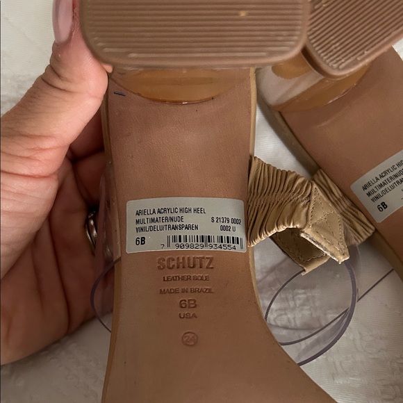 SCHUTZ Clear Strap Tan Heels - Picture 5 of 6